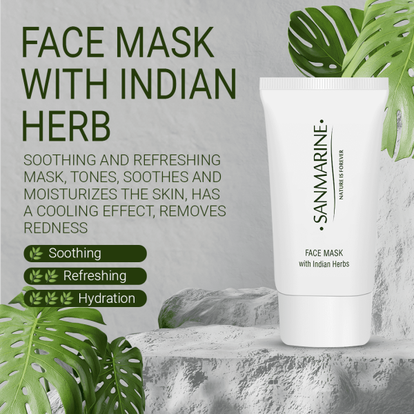 FACE MASK WITH INDIAN HERBS | Moisturizing | soothing, mask based on natural ingredients 